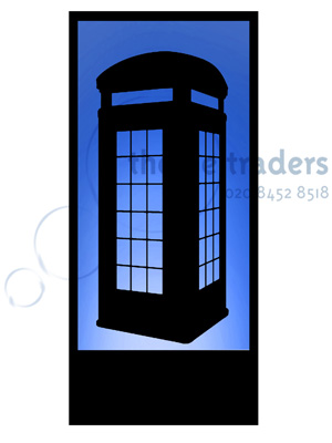 London Phone Box Silhouette Panel Props, Prop Hire