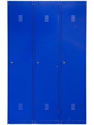 Blue Triple Lockers (11 available) Props, Prop Hire