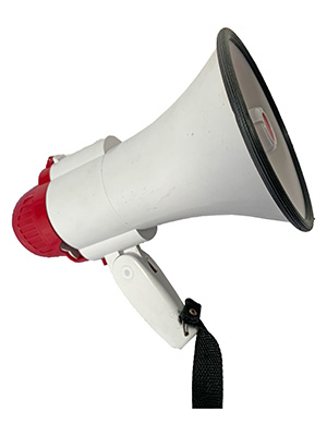 White Megaphone Props, Prop Hire