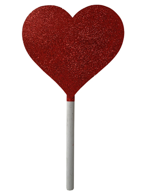 Glitter Heart Voting Sticks Props, Prop Hire