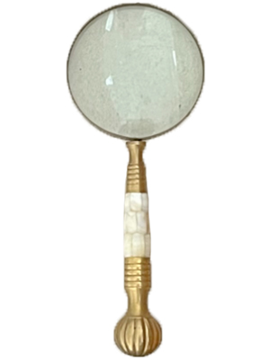 Mother of Pearl Brass Retro Magnifying Glass Props, Prop Hire