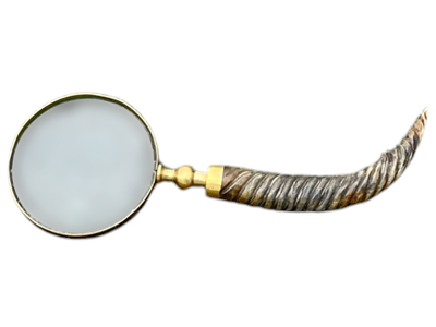 Wood Horn Style Vintage Magnifying Glass Props, Prop Hire