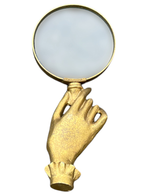 Enigma Exquisite Mystery Ladies Hand Magnifying Glass Props, Prop Hire