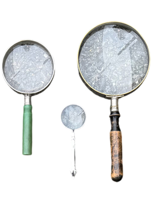 Vintage Assorted Magnifying Glasses Props, Prop Hire