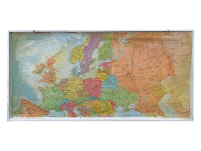 Large Wall Retro World Map Props, Prop Hire