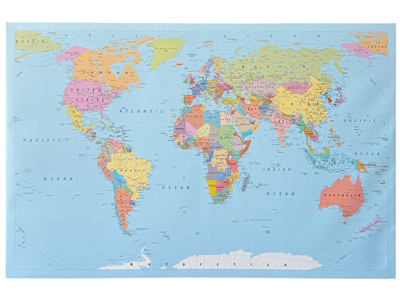1.25 Metre Framed World Map Props, Prop Hire