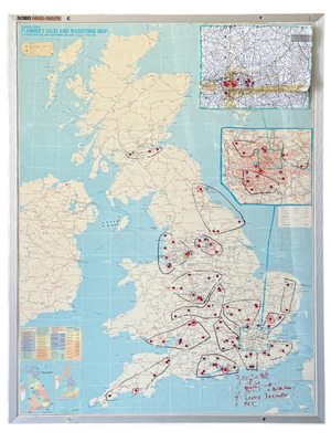 Large Wall Mounted Police Map of the UK Props, Prop Hire