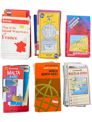 Folding World and Europe Travel Maps Props, Prop Hire