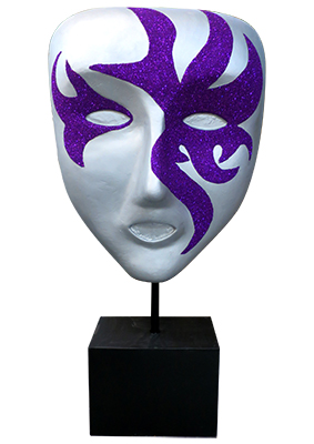 Venetian Mask - Freestanding on Pole and Base Props, Prop Hire