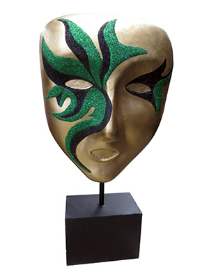 Venetian Mask Green Left Props, Prop Hire