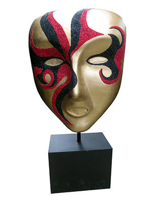 Venetian Mask Red Left Props, Prop Hire