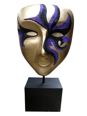 Venetian Mask Purple Right Props, Prop Hire