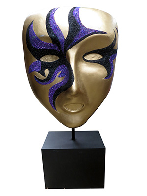 Venetian Mask Purple Left Props, Prop Hire