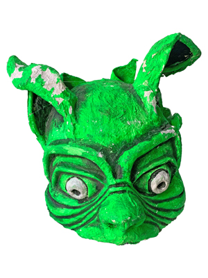 Green Devil Head Masks Props, Prop Hire