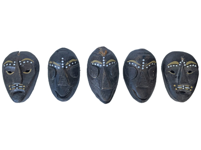 Tribal Dreamtime Masks Props, Prop Hire