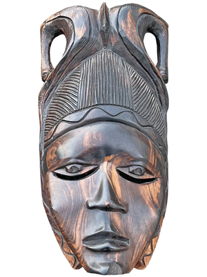 Ebony Fine African Mask 34 Centimetre Props, Prop Hire