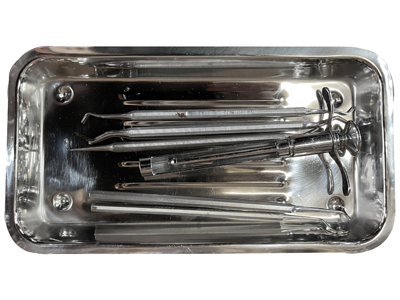 Dental Hospital Stainless Tray and Kit Props, Prop Hire