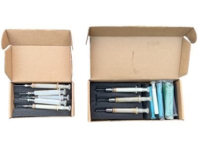 Hyperdermic Glass Opium Syringe with Plungers Props, Prop Hire