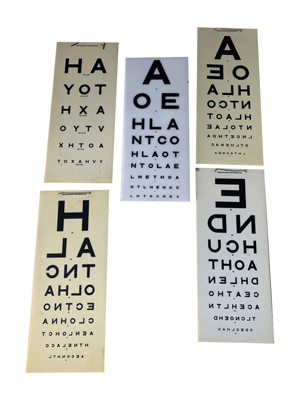 Hospital Eye Test Charts Props, Prop Hire