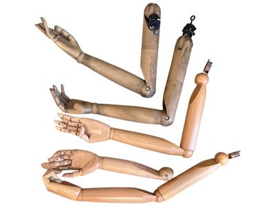 Wooden Retro Body Parts Articulated Arms Props, Prop Hire