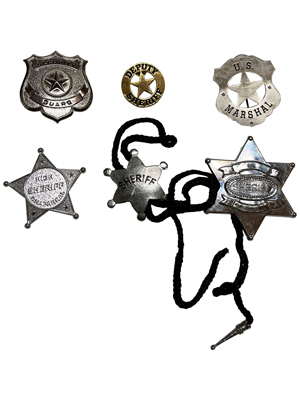 Sheriff Marshall and Security Badges Props, Prop Hire