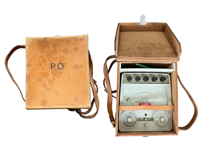 Po Volts Amps Meter In Leather Case Props, Prop Hire