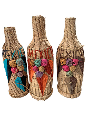 Mexican Straw Wine Holder Props, Prop Hire