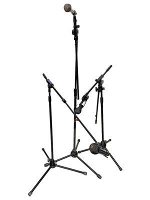 Black Microphone Stands Props, Prop Hire