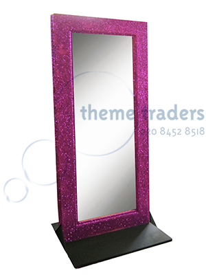 Double Sided Pink Glitter Mirror Props, Prop Hire