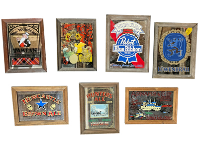 Beer Mirrors Tartan Meuse Pabst Lowenbrau Newcastle Hunters Adnams Props, Prop Hire