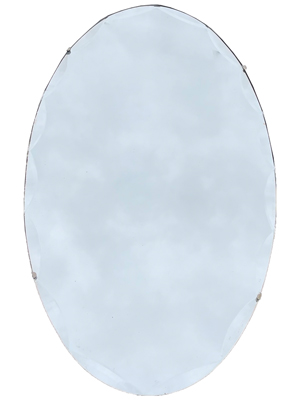 Oval 60 Centimetre Bevel Edge Antique Mirror Props, Prop Hire