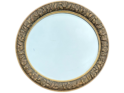 Antique Highly Carved Oval Mirror Props, Prop Hire