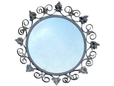 Gothic Metal Framed Round Convex Mirror Props, Prop Hire