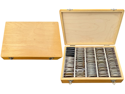 Numismatology Collection of Vintage Crowns in Custom Presentation Box Props, Prop Hire