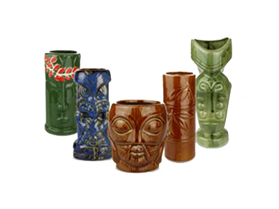 Tiki Mugs Props, Prop Hire