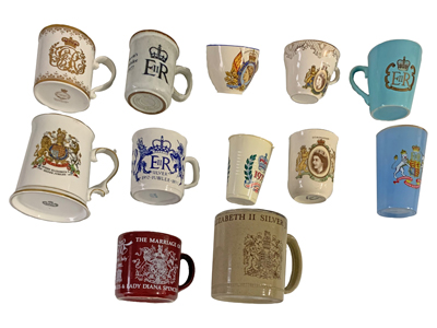 Royal Mugs and Teacups Collection Props, Prop Hire