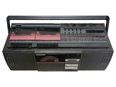 Ferguson Portable Sound System Double Cassette Props, Prop Hire