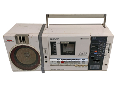 Cream Radio Cassette Portable Sound System Props, Prop Hire