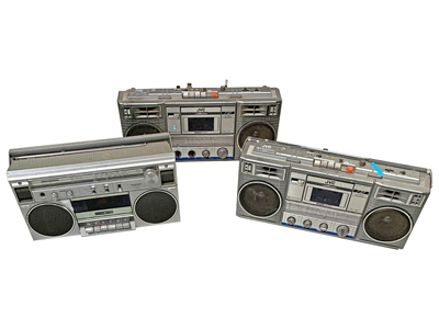 Grey Portable Radio Cassette Players Props, Prop Hire