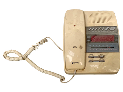 Cream Alarm Radio Telephone Props, Prop Hire