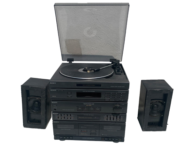 Sony Record Player Stack Props, Prop Hire