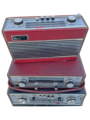 Roberts Red and Brown Transistor Radios Props, Prop Hire