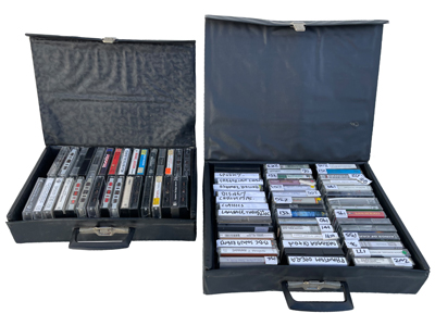 Cassette In Hard Retro Cases Props, Prop Hire