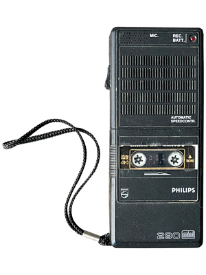 Philips Hand Held Dictaphone Micro Cassette Recorder Props, Prop Hire