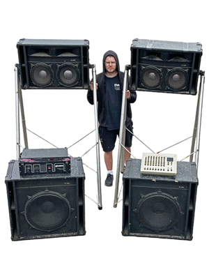 Reggae Rock Carnival Speakers Sound System (As a Set) Props, Prop Hire