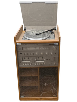 Retro Fidelity Hifi Record Player Stack in Cabinet Props, Prop Hire