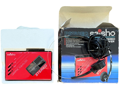 Red Saisho Walkman Personal Cassette Player Props, Prop Hire