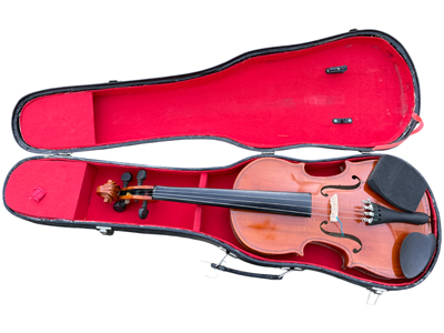 Three Quarter Violin in Case Props, Prop Hire