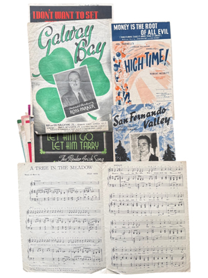 Retro Musical Scores and Song Sheets Props, Prop Hire