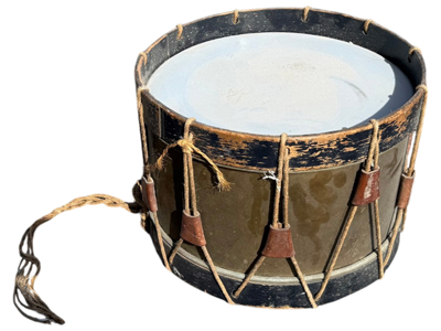 Antique Tin Full Size Marching Drum Props, Prop Hire